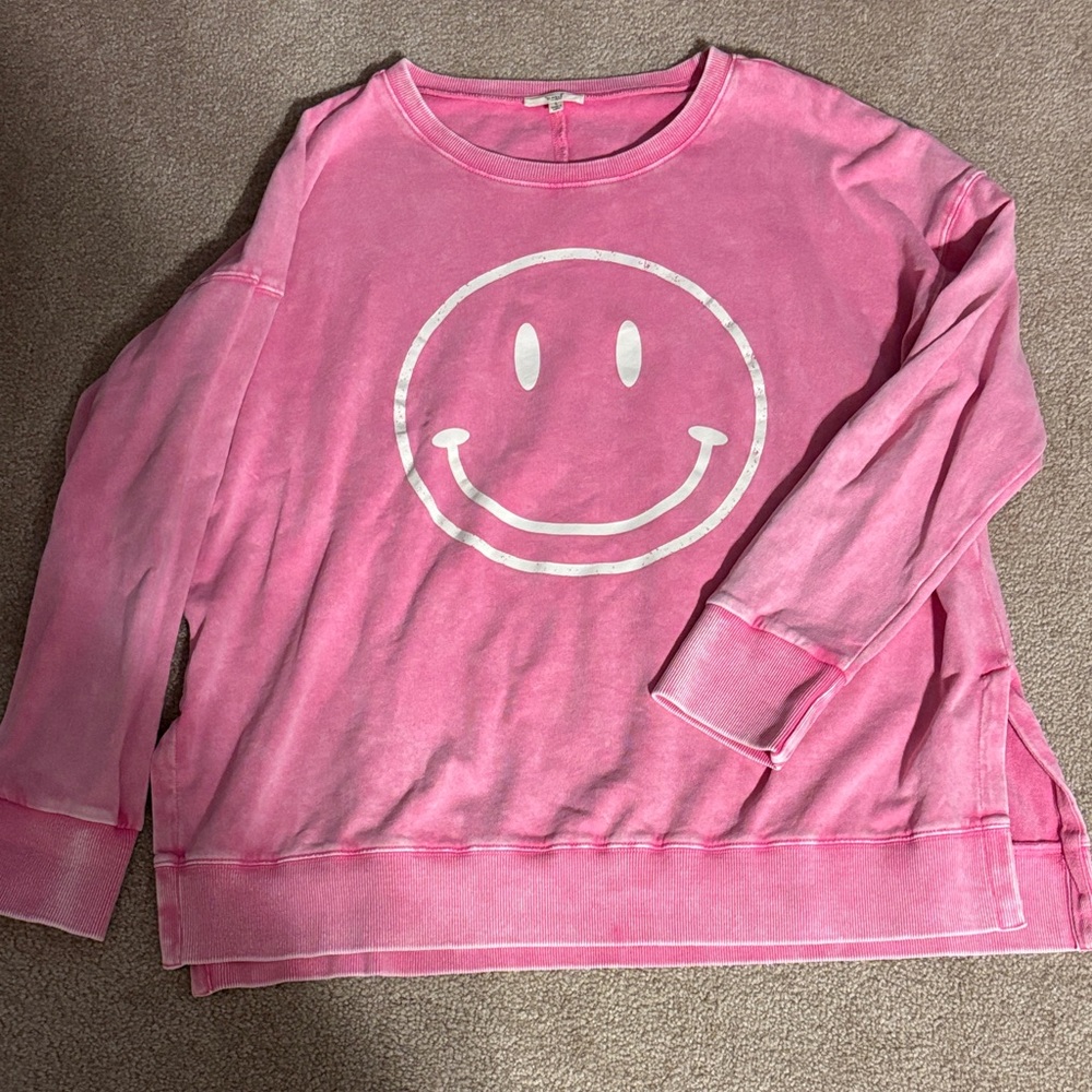 Pink Smiley Face Women's Sweatshirt